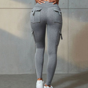 Leggings Cargo para Mujer, Pantalones de Yoga de Cintura Alta, Pantalones Cargo Elásticos para Hacer Ejercicio con Múltiples Bolsillos - Product Image 4