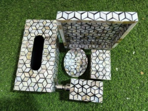 Ensemble de salle de bain en nacre de luxe fait à la main artisanat indien pour la maison et l'hôtel - Product Image 4