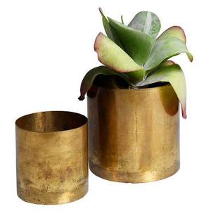 Finition cuivre foncé marron rond en métal plaqué avec base jardinière de fleurs d'ombre antique de bureau de haute qualité - Product Image 3