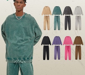 Survêtement tricoté pour hommes avec capuche Matériau respirant Fournisseur OEM Survêtement décontracté personnalisé Tenue de jogging deux pièces - Product Image 1