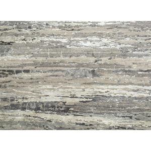 Alfombra Rectangular Kavi Gris y Negra, Tejida a Mano con Lana y Seda de Bambú, Diseño Teoría del Caos, Estilo Boho, para el Hogar o Pasillo, Modelo Esk-433 - Product Image 3