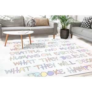 Tapis imprimé à motifs contemporains, coloré, lavable en machine, Brooke Hampton, tapis gobelin - Product Image 1