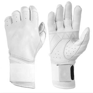Gants de frappe de baseball en cuir durables à manchette longue, professionnels pour adultes, ambidextres, respirants, légers, fermeture à boucle et crochet - Product Image 3