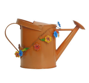 Regadera de jardín de metal Floral naranja olla de vertido de agua sostenible y duradera para alimentación de vegetación - Product Image 2