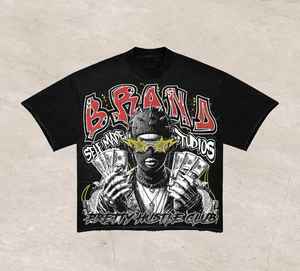 เสื้อยืดโอเวอร์ไซส์ลายกราฟิก320gsm ผ้าฝ้าย100% ออกแบบได้ตามที่ต้องการเป็นมิตรกับสิ่งแวดล้อม - Product Image 5