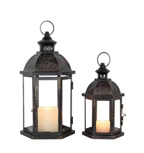 <b>Vintage</b> Iron Metal Modern Decorative <b>Lantern</b> Candle Votive Holder Black for Indoor Outdoor Events Parities Style <b>Lantern</b> - Product Image 6