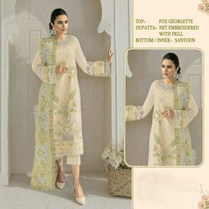 Ropa de boda y fiesta para mujeres, hermoso tendencias, imitación de Georgette, bordado, trabajo Multicolor, Salwar Kameez - Product Image 3