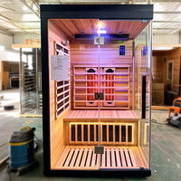 Cabina de Sauna Inteligente con Infrarrojos, de Madera, para el Hogar, para Relajación en Interiores, con Altavoz Bluetooth