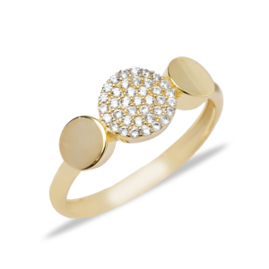 Minimalist Round CZ Wedding <b>Ring</b> Rhodium Plated Handcrafted Dainty 925 Sterling Silver Turkish Jewelry - Product Image 3