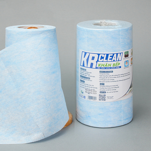 Krclean แผ่นกระดาษ100สีฟ้า20x20ซม. 1ชั้นผ้าเช็ดทำความสะอาดครัวแบบม้วนกระดาษดูดซับสำหรับทำความสะอาดพื้นผิวห้องครัว - Product Image 3