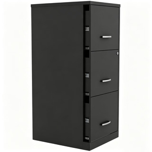 Armoire à dossiers verticale en métal noir à 3 tiroirs avec serrure, armoire de classement en acier verrouillable pour dossiers suspendus format Lettre/A4/Légal - Product Image 5