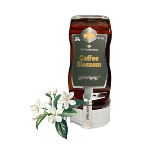 Lamberhoney Premium Coffee Blossom Honey Miel orgánica brasileña natural 295G Botella de plástico Rico sabor a café floral - Product Image 1