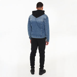 Best Selling High Quality Men's Denim <b>Jackets</b> Custom Logo Printed Hooded Stand <b>Light</b> Pattern Direct Factory Supply - Product Image 5