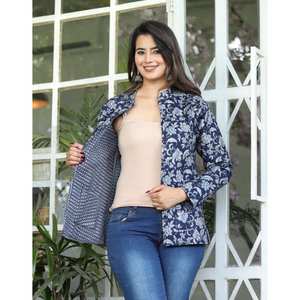 Chaqueta de algodón de invierno acolchada hecha a mano para mujer 2025, manga completa, estampado Floral Reversible, bordado, bolsillos dobles, otoño - Product Image 1