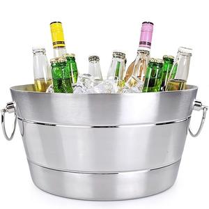 ถังน้ำแข็งโลหะแบบมีฐาน ขนาดใหญ่ สไตล์อเมริกัน ลายดอกไม้ สำหรับงานปาร์ตี้ ผลิตจากสแตนเลสคุณภาพส่งออก ทนทาน และมีฉนวนกันความร้อน - Product Image 4