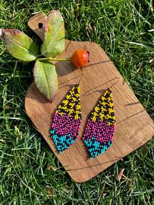 Boho <b>Turquoise</b> Design <b>Bead</b> Earrings with Cascading Fringe Unique Jewelry Gift for Women - Product Image 5