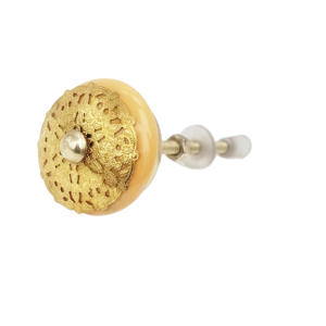 Boutons en céramique de fleur en filigrane en laiton doré, poignées de tiroir industrielles pour chambre à coucher, salon, cuisine, armoire, commode - Product Image 2