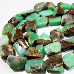 Crisoprasa Natural de 11mm-15mm, cuentas verdes cortadas con láser, hebra de pepita caída para la fabricación de joyas, 8 pulgadas de largo, vendida por hebra - Product Image 1