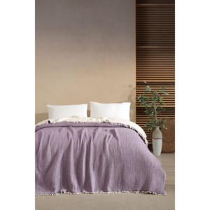 Varol 5-Layer <b>Double</b> 100% Cotton Muslin <b>Bedspread</b> Floral Quilted Luxury Coverlet 230x240 cm for Home or Hotels - Product Image 6