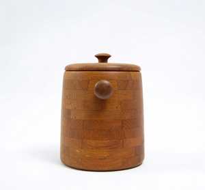 Cubo de hielo de madera de acacia con mango de metal y tapa hecho a mano brillante pulido para fiestas de Bar cubo de hielo de madera - Product Image 4