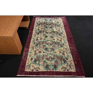 Clásico Beige rojo 3,8X6,6 pies Kilim área grande Alfombra de lana abstracto turco rectángulo pasillo Patchwork diseño 10mm alfombra de habitación de látex - Product Image 1