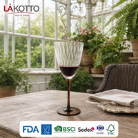 LAKOTTO Verre à vin conique en cristal brun à base épaisse 400 ml pour service de bar et de lounge, service de personnalisation de logo pour fabricants de verrerie