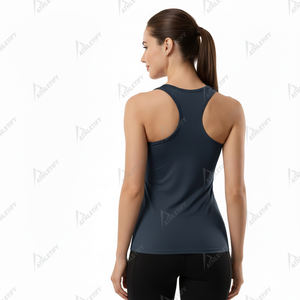 Camiseta Deportiva sin Mangas para Mujer, Estilo Racerback, Azul, para Gimnasio, Fitness, Yoga, Entrenamiento, Secado Rápido, Elástica, Transpirable, para Correr, OEM - Product Image 4