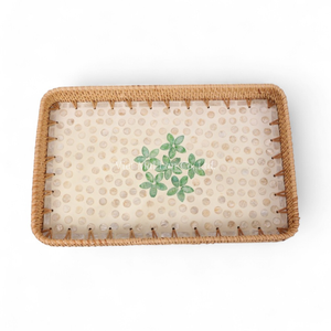 Plateau en rotin de style bohème, design flexible, nacre, vente en gros, approvisionnement en vrac, vaisselle décorative pour hôtels, restaurants, B2B - Product Image 2