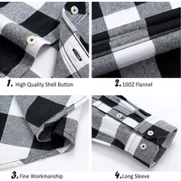 Chemise en flanelle à carreaux rouges et noirs pour hommes, manches longues, boutonnée, avec poche poitrine, vente en gros