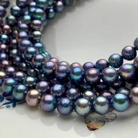 Perles d'eau douce rondes arc-en-ciel de qualité naturelle AAA certifiées GIA, pour la fabrication de bijoux, collier