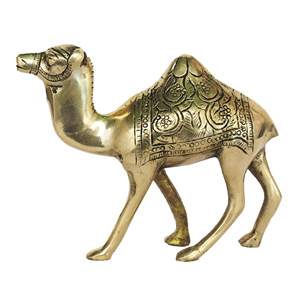 Camello de latón hecho a mano pakistaní, camello de latón macizo, estatuilla de camello de latón decoración de Oriente Medio mediados de siglo - Product Image 3