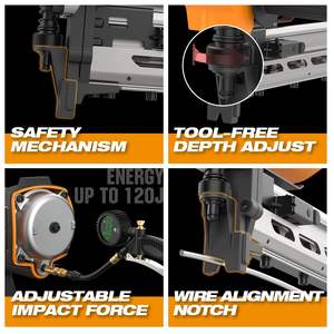 Kit Agrafeuse de Clôture Sans Fil 20V Calibre 9 avec Chargeur de Batterie, Poignée en T, Mallette, Réglage de Profondeur Libre et Indicateur de Recharge - pour Agrafes de Clôture - Product Image 4