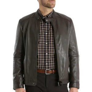 Chaqueta de cuero de material duradero para hombre, disponible en venta al por mayor, chaqueta de cuero antiarrugas totalmente personalizada para hombre - Product Image 1