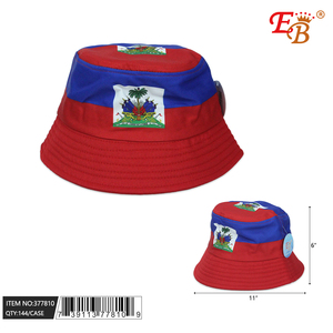 Chapeau de pêcheur haïtien 6\" en toile de soie, casquette de sport imprimée pour la pêche, les sorties décontractées, le ski, portable, emballé en plusieurs formats, 144 pièces/boîte - Product Image 1