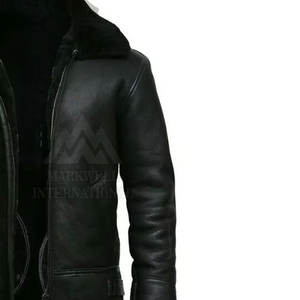 Chaqueta de Cuero con Cremallera para Hombre, Estilo Casual, Ajustada, Chaqueta de Cuero con Peluche para Hombre - Product Image 2