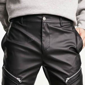 Pantalons en cuir pour hommes lavés de dernière conception en Offres Spéciales fabriqués en usine en gros Pantalons pour hommes en cuir de la meilleure qualité - Product Image 6