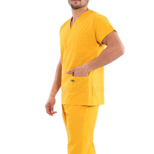 Uniforme d'hôpital pour hommes à quatre poches avec tissu extensible respirant et pantalon de travail à cordon de serrage réglable pour une liberté de mouvement facile - Product Image 3