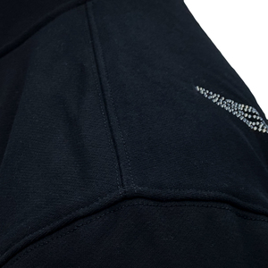 เสื้อมีฮู้ดแฟชั่นสำหรับผู้ชายปักลายผ้าฟลีซผ้าฝ้าย100% พลอยเทียมสำหรับใส่เล่นแบบรูดซิปได้2025ใหม่ - Product Image 3