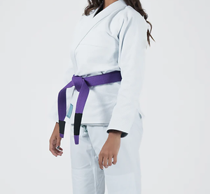 Kimono de judo pour débutants, blanc, marron, bleu, avec ceinture et patch de compétition, vêtements d'arts martiaux 100% coton, séchage rapide - Product Image 1