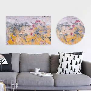 Toile de plâtre vintage : Impression d'art mural abstrait en verre trempé, ART EN VERRE TREMPÉ - Product Image 1