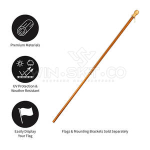 OEM Service Latest Design <b>Wooden</b> Flag <b>Pole</b> Premium Quality Sustainable <b>Wooden</b> Flag PoleFor <b>Sale</b> - Product Image 4