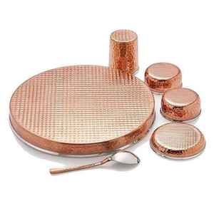 2025 Top Quality Selling Hammered Design Pure Copper Steel Thali Dinner Set Copper Dinnerware for Home and Restaurant - Product Image 2