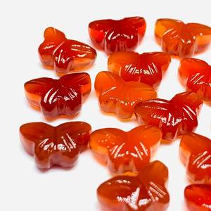 Pierre précieuse en cornaline naturelle à 100%, sculptée à la main en forme de papillon, 12x7 mm, pour la fabrication de bijoux - Product Image 3