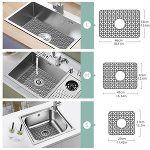 Eco-Friendly Square Silicone <b>Sink</b> <b>Protector</b> <b>Mat</b> Food Grade Safe for Kitchen <b>Sinks</b> and Coasters Home Use - Product Image 3