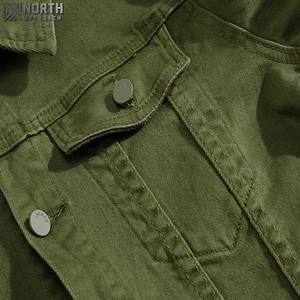 Veste en jean décontractée pour homme, couleur unie, haute qualité, streetwear, automne, coupe ajustée, nouvelle collection 2025 - Product Image 3