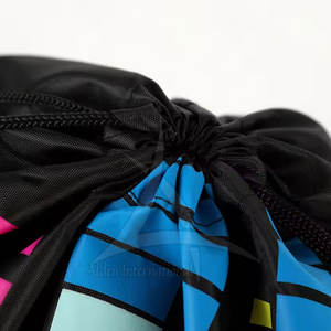 Sac à dos à cordon en nylon pliable avec impression personnalisée en sublimation, couleurs et logo personnalisés, design tendance, haute qualité - Product Image 5