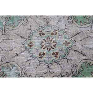 Alfombra Turca Vintage, Grande, 5.3x8.7 pies (163x265 cm), Alfombra de Lana con Diseño Floral Verde - Product Image 5