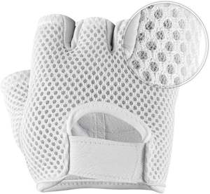 Guantes de Ciclismo de Medio Dedo con Palma Acolchada de Cuero, para Levantamiento de Pesas, Entrenamiento, Fisicoculturismo, Antideslizantes, con Muñequera Ajustable - Product Image 1