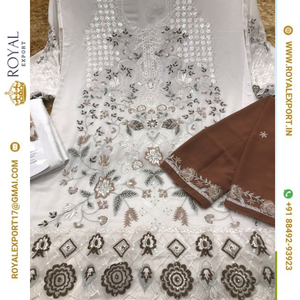 Nouveau Designer Heavy Georgette Avec Broderie Travail Costume Pakistanais Avec Dupatta Collection - Product Image 6