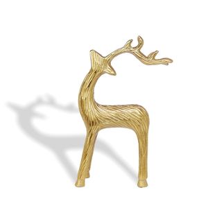 Sculpture d'animal de renne doré de luxe Art en métal pour centre de table et cadeau de Noël Design élégant Art en métal de cerf pour la décoration - Product Image 5